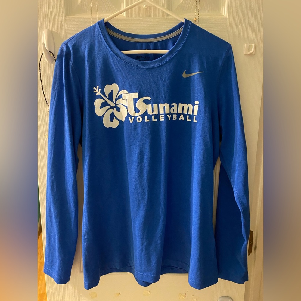 Women’s Nike Dri-Fit Long Sleeve T-shirt with Tsunami Volleyball Logo